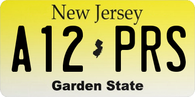 NJ license plate A12PRS