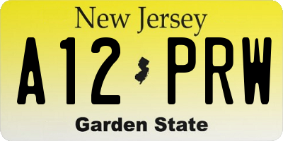 NJ license plate A12PRW