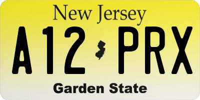 NJ license plate A12PRX