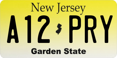 NJ license plate A12PRY
