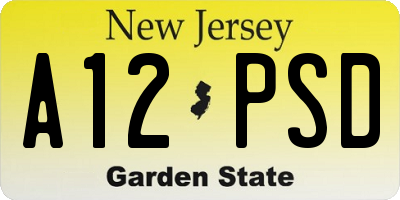 NJ license plate A12PSD