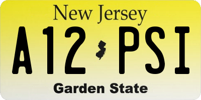 NJ license plate A12PSI