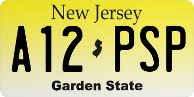 NJ license plate A12PSP