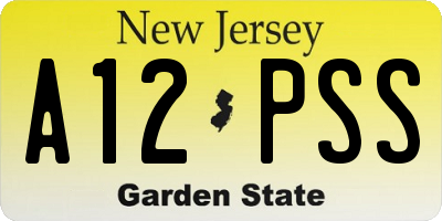 NJ license plate A12PSS