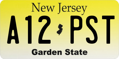 NJ license plate A12PST
