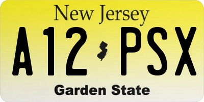 NJ license plate A12PSX