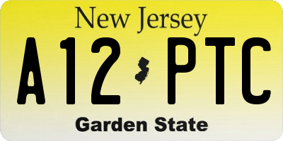 NJ license plate A12PTC