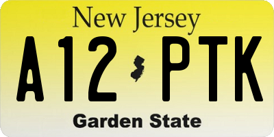 NJ license plate A12PTK