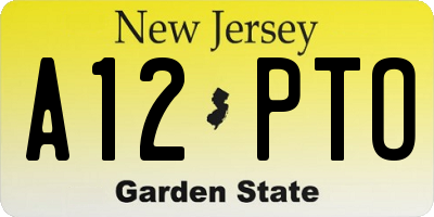 NJ license plate A12PTO
