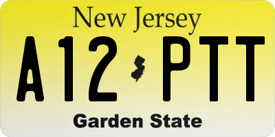 NJ license plate A12PTT