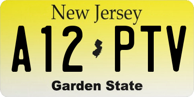 NJ license plate A12PTV