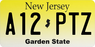 NJ license plate A12PTZ