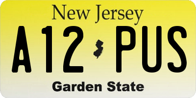 NJ license plate A12PUS