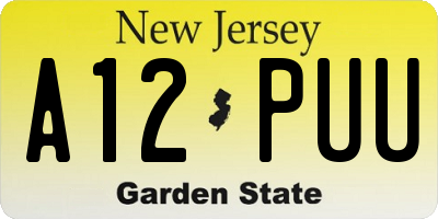 NJ license plate A12PUU