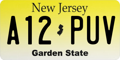 NJ license plate A12PUV