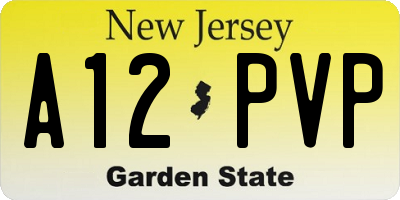 NJ license plate A12PVP