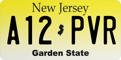 NJ license plate A12PVR