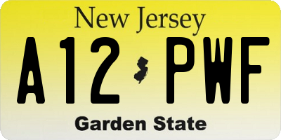 NJ license plate A12PWF
