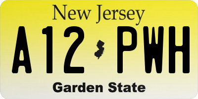NJ license plate A12PWH