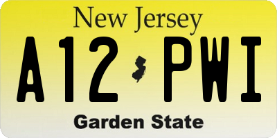 NJ license plate A12PWI