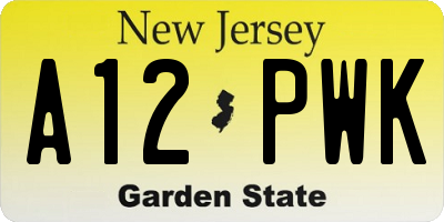 NJ license plate A12PWK
