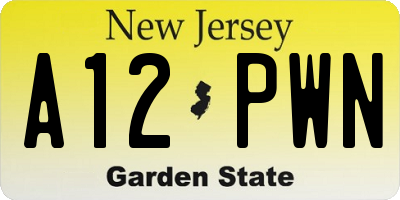 NJ license plate A12PWN