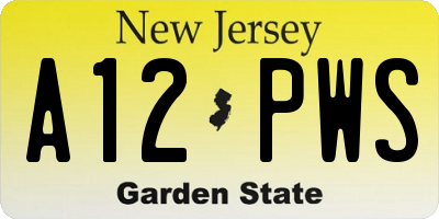 NJ license plate A12PWS
