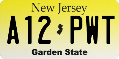 NJ license plate A12PWT