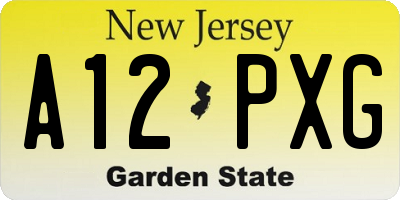 NJ license plate A12PXG