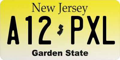 NJ license plate A12PXL