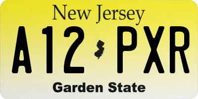NJ license plate A12PXR