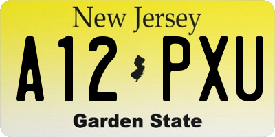 NJ license plate A12PXU