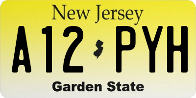 NJ license plate A12PYH