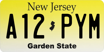 NJ license plate A12PYM
