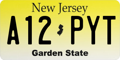 NJ license plate A12PYT