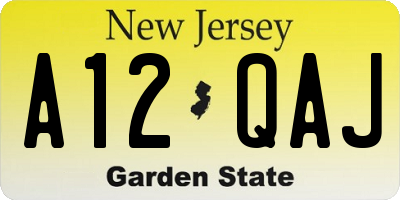 NJ license plate A12QAJ