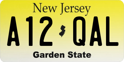 NJ license plate A12QAL