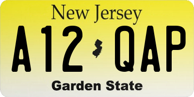 NJ license plate A12QAP