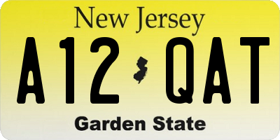 NJ license plate A12QAT