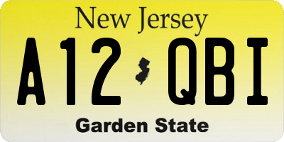 NJ license plate A12QBI