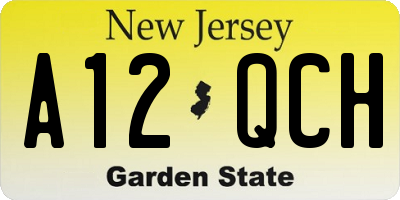NJ license plate A12QCH