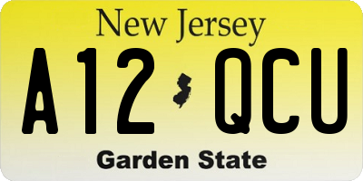NJ license plate A12QCU