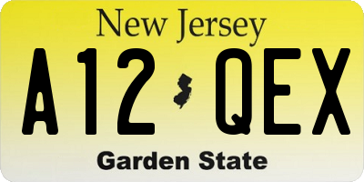 NJ license plate A12QEX