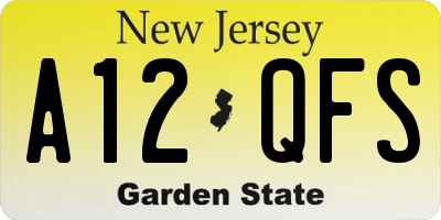 NJ license plate A12QFS