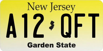 NJ license plate A12QFT
