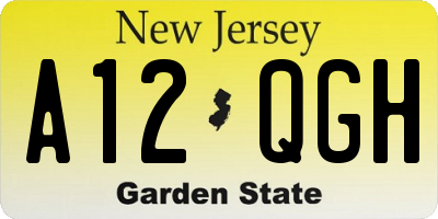 NJ license plate A12QGH