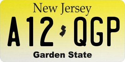 NJ license plate A12QGP
