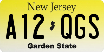 NJ license plate A12QGS
