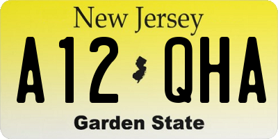 NJ license plate A12QHA