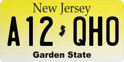 NJ license plate A12QHO